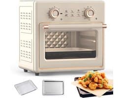 Luchtfriteuse Oven - Elektrische Mini Oven - Gezond Koken - 360 Graden Circulatie - 18 Liter Capaciteit - Wit