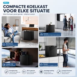 Celestul Mini Koelkast 46L - Koelkast met Vriesvak - Stille Minibar 41 dB - Compacte Koelkast voor Slaapkamer, Kantoor & Studentenkamer - Zwart — thumbnail 5