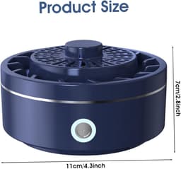 De groente- en fruitreiniger verwijdert oppervlakkige onzuiverheden, was en vuil. IPX7 waterdicht, draadloos keukenapparaat geschikt voor fruit, vlees en groenten (blauw). — thumbnail 2