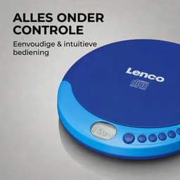 Lenco CD-011BU Discman - Draagbare CD Speler met Oordopjes - Blauw — thumbnail 4