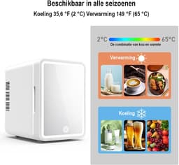 EAFC Skincare Fridge - Mini Koelkast - Make-up Koelkast met Spiegel - Beauty Fridge met Spiegel en 3 Standen Ledverlichting - Cosmetica - 4 Liter — thumbnail 3