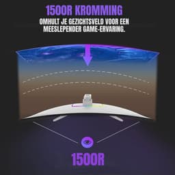 TIM® Gaming Monitor 240hz - Gaming Monitor - Wit - ‎‎18cm x 62cm x 45cm — thumbnail 5