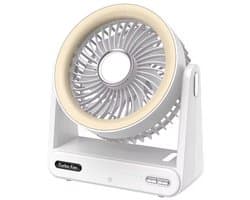 KZQ Gouden Kleine Usb Powered Desktop Ventilator - Herlaadbaar Met Vier Windsnelheden Tot 15 Uur Batterijduur Krachtige Luchtstroom Ultrastil Voor Kantoor Kamer En Reis - Goud