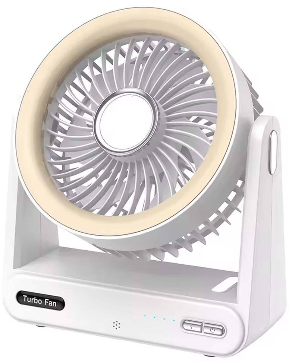 KZQ Gouden Kleine Usb Powered Desktop Ventilator - Herlaadbaar Met Vier Windsnelheden Tot 15 Uur Batterijduur Krachtige Luchtstroom Ultrastil Voor Kantoor Kamer En Reis - Goud — afbeelding 1