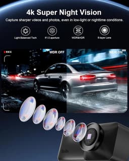 Dashcam - Dashcam voor auto - 4K Dashcam voor - Mini Dashcam - 64GB Kaart - Super Nachtzicht, Loopopname, G-sensor, 24-uurs Parkeermonitor — thumbnail 2