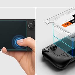 Spigen - Steam Deck screenprotector - Gehard glas met montage frame - Transparant — thumbnail 5
