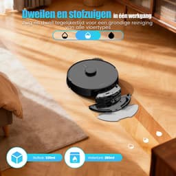 AIRROBO Q20 - Robotstofzuiger - voor nat en droog - Met dweilen en stofzuigen - Zuigkracht van 8000 Pa - AI-gestuurde laserobstakelvermijding - App-bediening - 2 jaar garantie — thumbnail 5