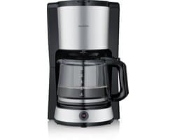 Severin KA 9370 Filterkoffiezetapparaat – 1,5L – 12 kopjes – RVS/Zwart – 1000W – Met warmhoudplaat & druppelstop