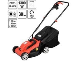 YATO Elektrische grasmaaier 1300W - 33 cm - 30L - In hoogte verstelbaar