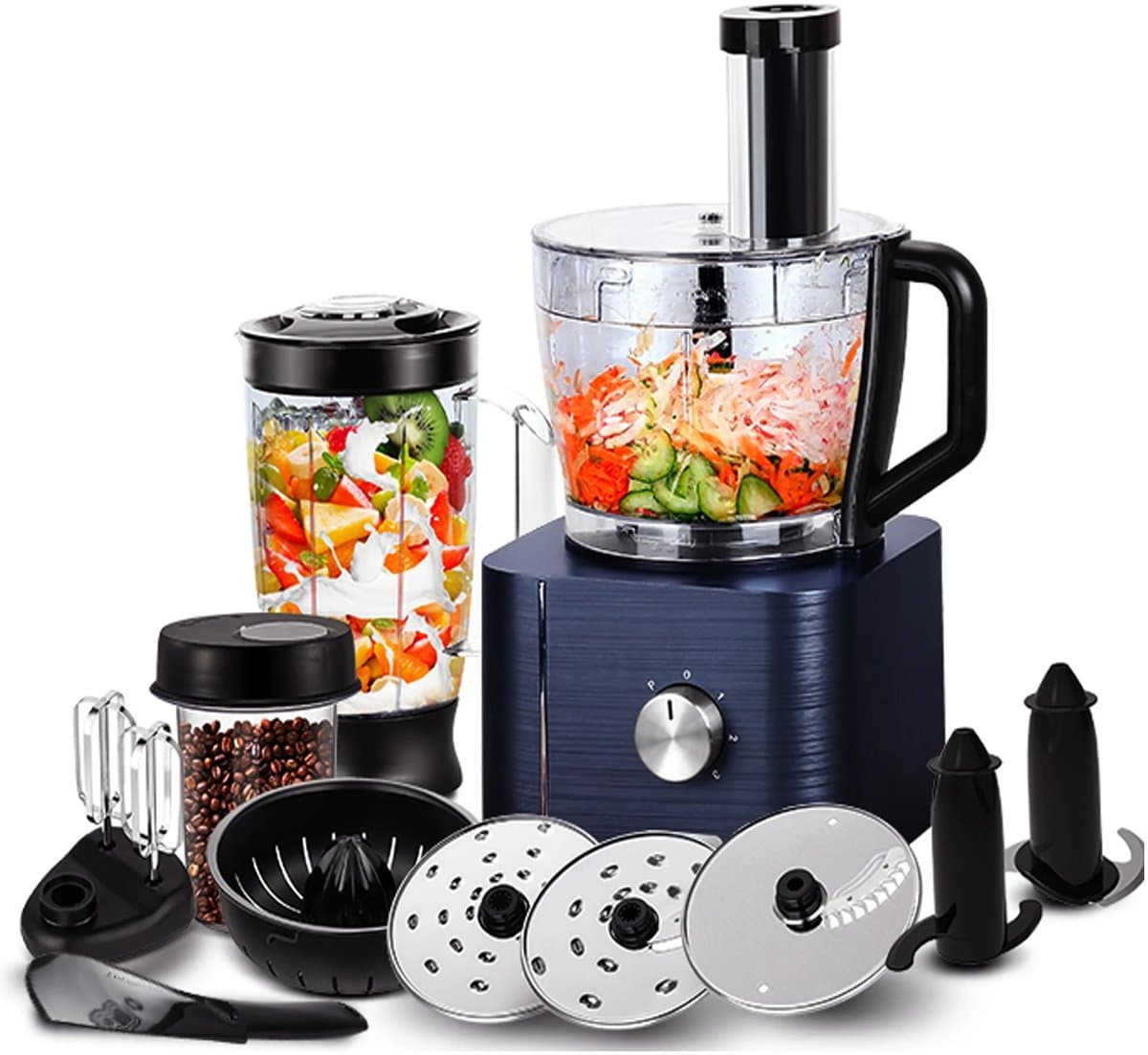 Celestul Keukenmachine - 1300W - Keukenrobot – Foodprocessor - 3.2L - Mengkom - Incl. Vleesmolen, Blender en extra 11 Accessoires - Zwart — afbeelding 1