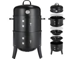 Seth Select Houtskool BBQ, Grill BBQ, Smoker BBQ, BBQ Smoker Grill met Handgrepen, 3-in-1 houtskool BBQ, Zwart