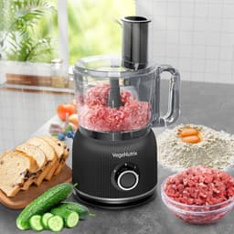 Keukenmachine met Blender - Multifunctionele Keukenmixer - Maaltijden Bereiden - Krachtige 1500W Motor - 2.5L & 2L Capaciteit - Zilver — thumbnail 4