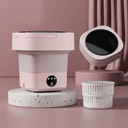 Zyrex® Camping Wasmachine - Mini Wasmachine - Wasmachines - 12 Liter - Draagbaar en Opvouwbaar - Roze - 30cm x 77cm x 77cm — thumbnail 1