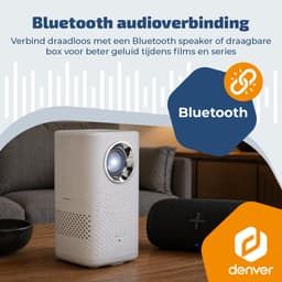 Denver Portable Beamer - 4K 3840x2160P - 150 ANSI Lumen - Projector - Ingebouwde Batterij - Thuisbioscoop - HDMI - USB-C - PR4700 — thumbnail 3