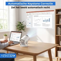 AFINTEK Smart Mini Beamer - Android 11 - 4K Ondersteuning - Netflix & YouTube - Automatische Keystone Correctie - WiFi & Bluetooth - Ingebouwde Chromecast - Wit — thumbnail 5