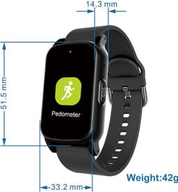 WatchToCare Halo GPS Alarmhorloge Senioren | Valdetectie | 4 Dagen Accu | Zonder Abonnement | IP67 Waterbestendig - Zwart — thumbnail 2