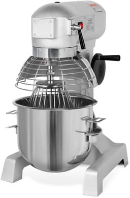 VERTES Professionele deegkneder, deegmachine met planetaire mengarm, inhoud 20 l, roerkom van roestvrij staal, roerblad, deeghaken en garde, 3 snelheden: 110, 200 en 420 rpm — thumbnail 1