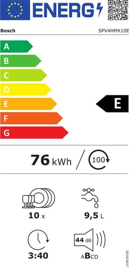 Bosch SPV4HMX10E - Inbouwvaatwasser - 10 Couverts - RVS - Volledig ingebouwd - E label - 44 dB - AquaStop - Stil - Besteklade — thumbnail 2