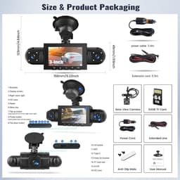 Dashcam - Autocamera Rijcamera - Veilig Rijden - 1080P HD Resolutie - 3 Inch Scherm - Zwart — thumbnail 4