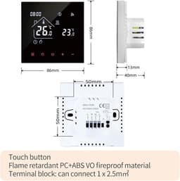 Slimme Wifi Thermostaat voor Elektrische Vloerverwarming met Touchscreen en App Bediening — thumbnail 4