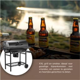 grill houtskoolgrill, met XXL-grillrooster, brandwondbestendige handschoen, thermometer, aslade, verstelbare bodem, grote houtskoolgrill (Basic) — thumbnail 4