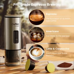 HomeGoodies 3-in-1 Draagbaar Koffiezetapparaat - Voor Koffiepoeder, N-Capsules & DG-Capsules - Espressomachine — thumbnail 5