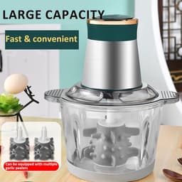 Elektrische Keukenmachine - Multifunctionele Hulp - Eten Bereiden - Krachtige 500W Motor - 3L Kom - Zilver — thumbnail 2
