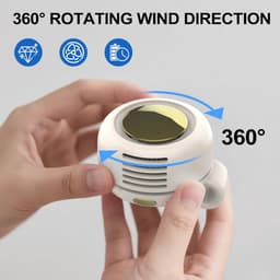 Draagbare, stille en bladeloze clipventilator – Oplaadbare en draagbare ventilator – Handsfree koeling voor taille en nek – 3 snelheden – 6 uur gebruiksduur – USB-C snelladen (groente) — thumbnail 2