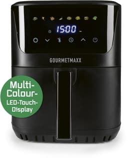 GOURMETmaxx heteluchtfriteuse 6,5 l, 1600 W zwart – digitale heteluchtfriteuse met led-touchscreen en timer | vetarm frituren, grillen en bakken — thumbnail 3
