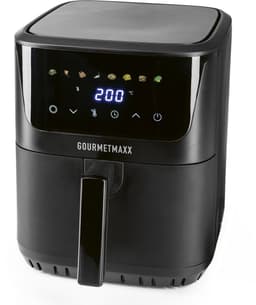 GOURMETmaxx heteluchtfriteuse 6,5 l, 1600 W zwart – digitale heteluchtfriteuse met led-touchscreen en timer | vetarm frituren, grillen en bakken — thumbnail 2