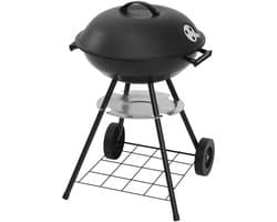 ITRONIQ BBQ Houtskool - Barbecue Met Wielen - 41 cm Grill - Draagbare BBQ - Voor Tuin Camping en Balkon - Compact - Zwart