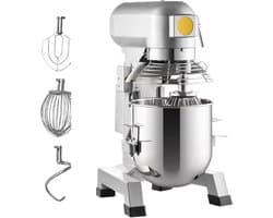 Keukenmachine met 15qt Rvs Kom, 850w Elektrische Kneedmachine met 3 Snelheden 113/184/341RPM, Inclusief Deeghaak en Klopklopper, Geschikt voor Bakkerijen en Pizzeria's
