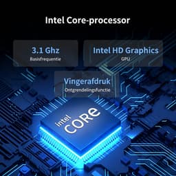 Acmine Laptop - 17.3 inch Full HD - 16 GB RAM - 512 GB SSD - CPU 6500Y - Windows 11 - Vingerafdrukontgrendeling - Met AZERTY-Toetsenbordsticker - Grijs — thumbnail 2