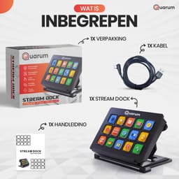 Quarum Streaming Deck – Macro Keyboard met 15 Programmeerbare LCD Toetsen – Voor Streaming, Gaming, OBS, Twitch, Werk & Productiviteit – RGB – USB-C – Windows & Mac — thumbnail 4