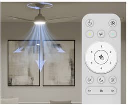 Philips Fixed Blade Ventilator met LED lamp - Diameter: 132cm - 2650 Lumen - Instelbaar wit licht van 3000K tot 6500K - Dimbaar tot 5% - Inclusief afstandsbediening - Wit — thumbnail 3