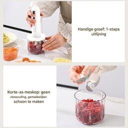 Kleine Elektrische Hakker - Keukenmachine Knoflook - Snel Ingrediënten Snijden - USB-oplaadbaar Draadloos - 400 ml - Wit — thumbnail 5