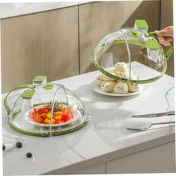 Magnetron Stoom Cover - Intrekbaar Deksel - Voedsel Verwarmen - Water Injectie Functie - 27 cm Breed - Groen — thumbnail 4