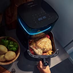 Airfryer met Waterverstuiver - Heteluchtoven Gezond - Gezond Koken - Ingebouwd Raam Binnenverlichting - 5 Liter - Zwart — thumbnail 5
