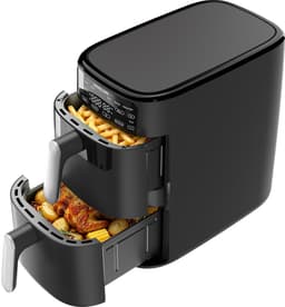 AIMASON ADS5353A Vertical Dual Zone Airfryer - 10L XXL Digitale Heteluchtfriteuse met 2 onafhankelijke manden - 2700W Snelle verwarming - 6 programma's - 30-230°C - Ruimtebesparend ontwerp - Receptenbook — thumbnail 1