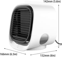 Mini Aircooler - Persoonlijke Ventilator - Persoonlijke Koelte - Ultrasone Spray - 2500 Gram - Wit — thumbnail 5