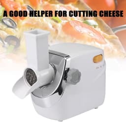 Elektrische Kaasrasp - Voedselbereider Groentesnijder - Efficiënte Keukenvoorbereiding - Krachtige 300W Motor - 38 kg - Zilver — thumbnail 4