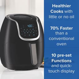 Digitale Luchtfriteuse - Airfryer - Gezond Koken - 360 Graden Technologie - 4.7 Liter - Zwart — thumbnail 2