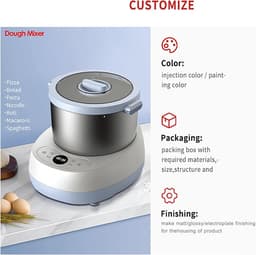 Deegmixer - Keukenmachine - Deeg Kneden - Touchscreen Bediening - 5 Liter Kom - Rood — thumbnail 5