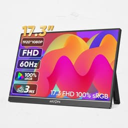 Draagbare Monitor - 17,3 inch – Portable monitor - Full HD 1080P IPS HDR – USB-C & HDMI – Ingebouwde Luidsprekers – Extern Scherm voor Laptop– Lichtgewicht 920g – 3-in-1 Display — thumbnail 1