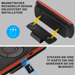 Autoluidspreker met Bluetooth, geschikt voor mobiele telefoon, draadloze muziekbox, met houder voor zonneklep, ondersteunt muziekweergave. — thumbnail 3