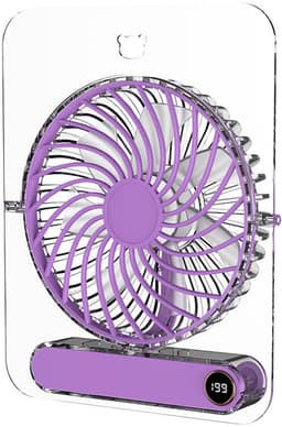 Ventilatoren-Turbo Tafelventilator -1 99 Snelheden - Wandventilator en Bureauventilator 2-in-1 - Digitaal Display - Ultra Stil 28dB - Veilig voor Kinderen en Huisdieren - Opvouwbaar - Paars — thumbnail 2