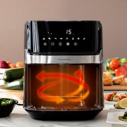 Heteluchtfriteuse - Airfryer - Gezond Koken - Digitale Touchscreen - 55 Liter - Zwart Roestvrij Staal — thumbnail 4
