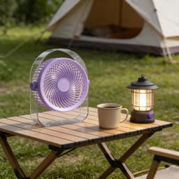 USB Tafelventilator met 5 Snelheden - 24 cm Draagbare Persoonlijke Ventilator voor Slaapkamer Kantoor en Reizen - Stille Krachtige Luchtstroom - Paars — thumbnail 5