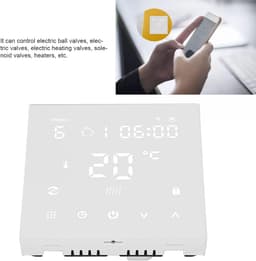 Slimme WiFi Thermostaat - Temperatuurregelaar Digitaal - Thuisverwarming Instellen - Touchscreen LCD Display - 86x86x40mm - Wit — thumbnail 4
