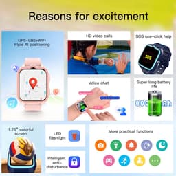 Blackview Z30 Smartwatch - Kids Smartwatch - 1,75" TFT scherm - 800 mAh - 4G Belfunctie - Bluetooth 5.2 - SOS-knop - GPS - LED-zaklamp - Roze — thumbnail 2